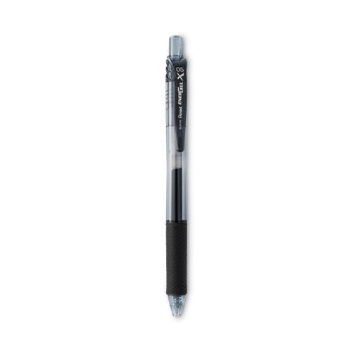 Energel-x Gel Pen, Retractable, Fine 0.5 Mm Needle Tip, Black Ink, Black Barrel, Dozen