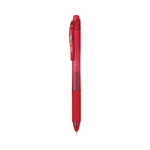 Energel-x Gel Pen, Retractable, Fine 0.5 Mm Needle Tip, Red Ink, Red Barrel, Dozen