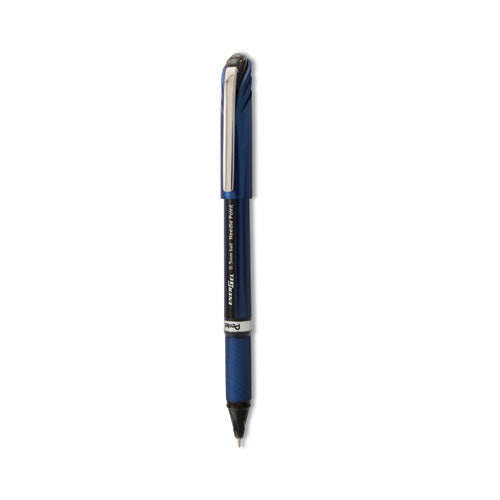 Energel Nv Gel Pen, Stick, Fine 0.5 Mm Needle Tip, Black Ink, Gray Barrel, Dozen