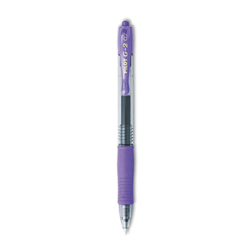 G2 Premium Gel Pen, Retractable, Fine 0.7 Mm, Purple Ink, Smoke Barrel, Dozen