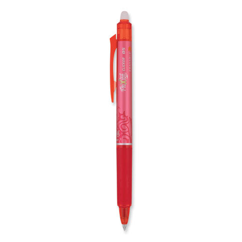 Frixion Clicker Erasable Gel Pen, Retractable, Extra-fine 0.5 Mm, Red Ink, Red Barrel, Dozen