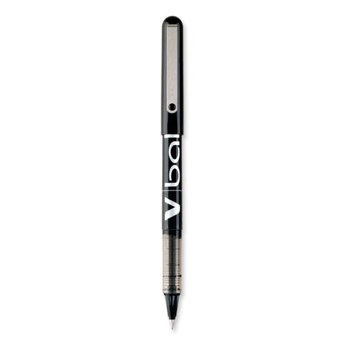 Vball Liquid Ink Roller Ball Pen, Stick, Extra-fine 0.5 Mm, Black Ink, Black Barrel, Dozen