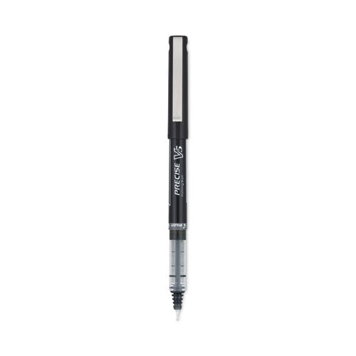 Precise V5 Roller Ball Pen, Stick, Extra-fine 0.5 Mm, Black Ink, Black Barrel, Dozen