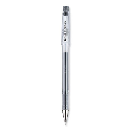 G-tec-c Ultra Gel Pen, Stick, Extra-fine 0.4 Mm, Black Ink, Clear Barrel, Dozen