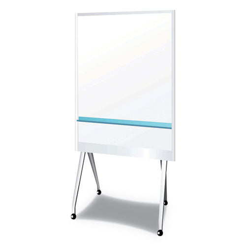 Mobile Partition Board, 38.3 X 70.8, White Surface, Light Gray Aluminum Frame