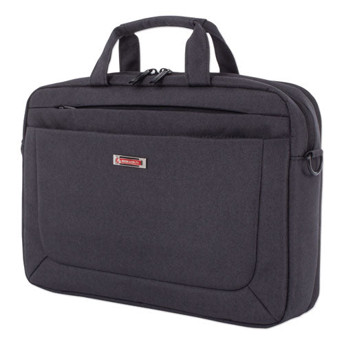 Cadence 2 Section Briefcase, Fits Devices Up To 15.6", Polyester, 4.5 X 4.5 X 16, Charcoal