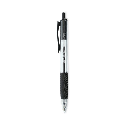 Comfort Grip Ballpoint Pen, Retractable, Medium 1 Mm, Black Ink, Clear Barrel, 48/pack