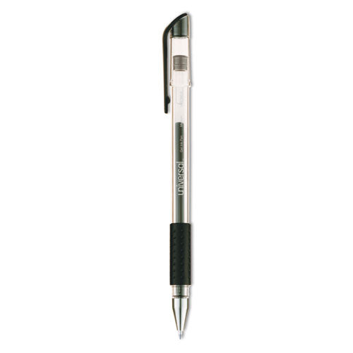 Comfort Grip Gel Pen, Stick, Medium 0.7 Mm, Black Ink, Clear Barrel, Dozen