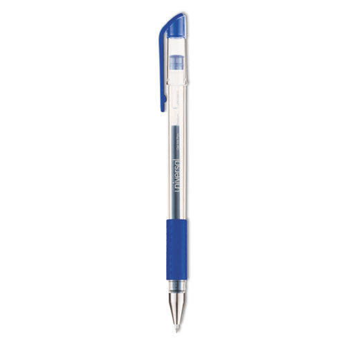 Comfort Grip Gel Pen, Stick, Medium 0.7 Mm, Blue Ink, Clear Barrel, Dozen