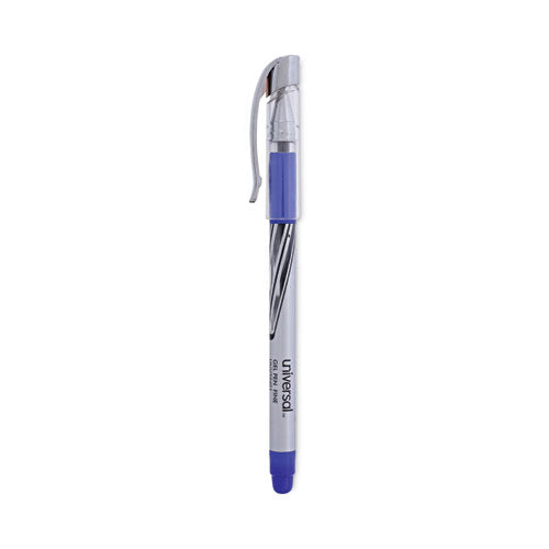 Gel Pen, Stick, Medium 0.7 Mm, Blue Ink, Silver/blue Barrel, Dozen