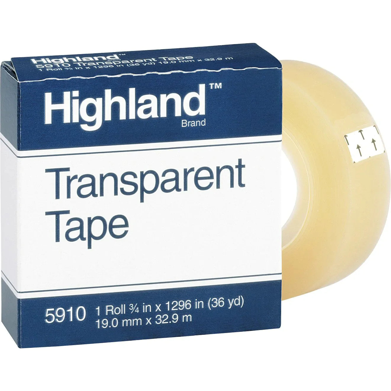 Highland™ Transparent Tape 5910, 3/4" x 36 yds, 1" core