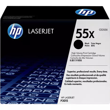 HP 55X High Yield Black Original LaserJet Toner Cartridge, CE255X - A1 School Supplies