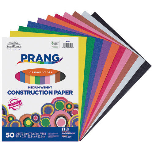 Prang® (Formerly Sunworks®) Construction Paper, 9" X 12", 50 Sheets - A1 School Supplies