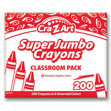 Super Jumbo Crayons Classroom Pack, 200 Count, 8 Color - A1 School Supplies